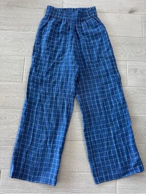 NOTPERFECTLINEN 100% Linen Checkered Pants Size S/M VGUC